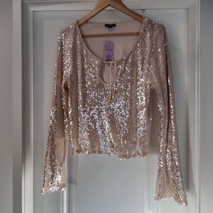 WILD FABLE BRAND NEW SEQUIN LONG SLEEVE TOP - Size L